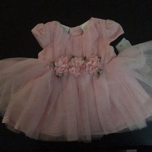 Pink Tulle Top with 3 pretty roses